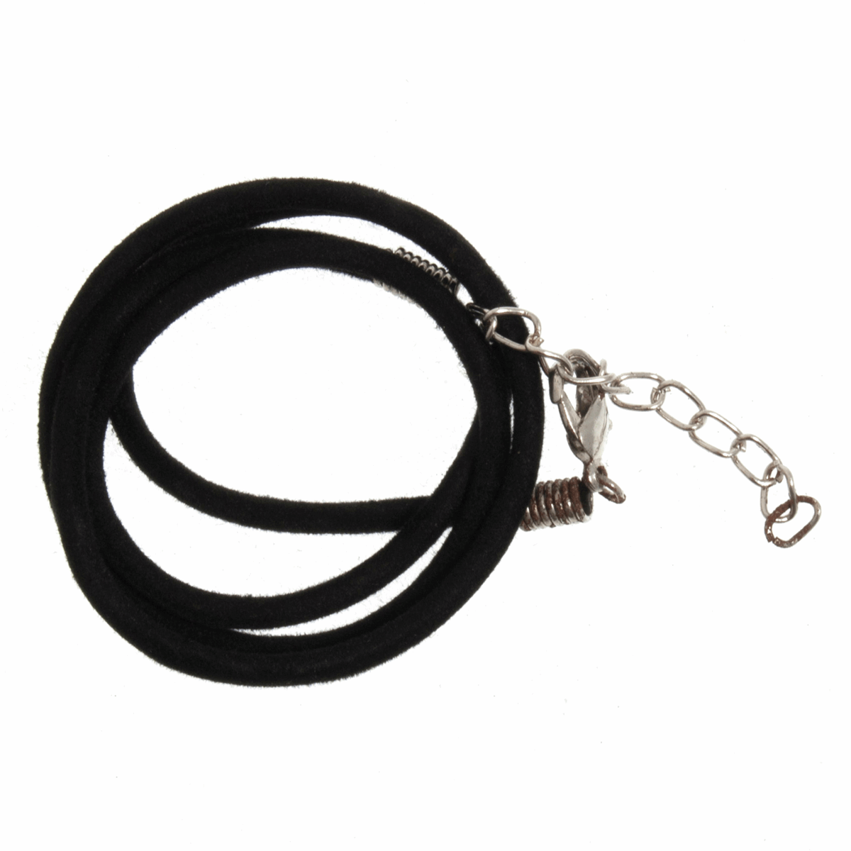 Black Suede Cord with Clasps: 51cm Jewellery making