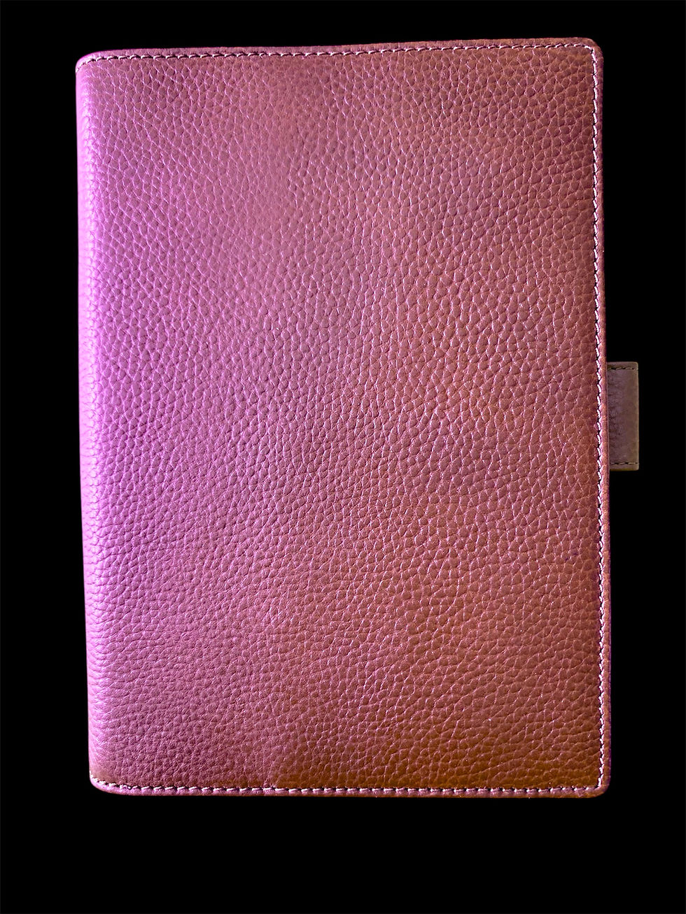 Thumbnail: Acorn & Hide Pebble Grain leather covered diary,  chestnut brown, any year