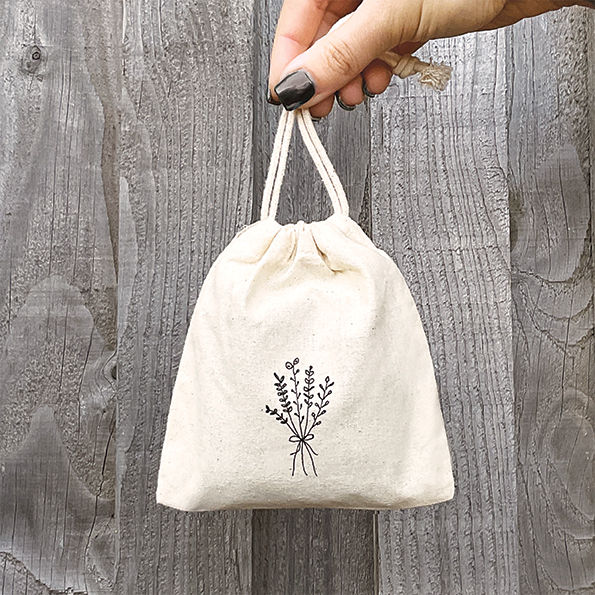 Thumbnail: East of India Lavender in cotton Drawstring bag