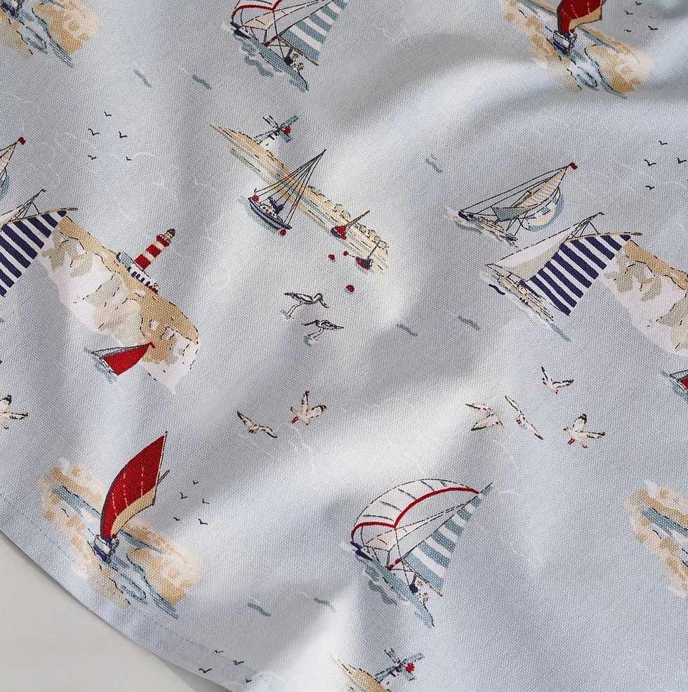 Thumbnail: Coastal Boats Tea Towel by Sophie Allport, pure cotton