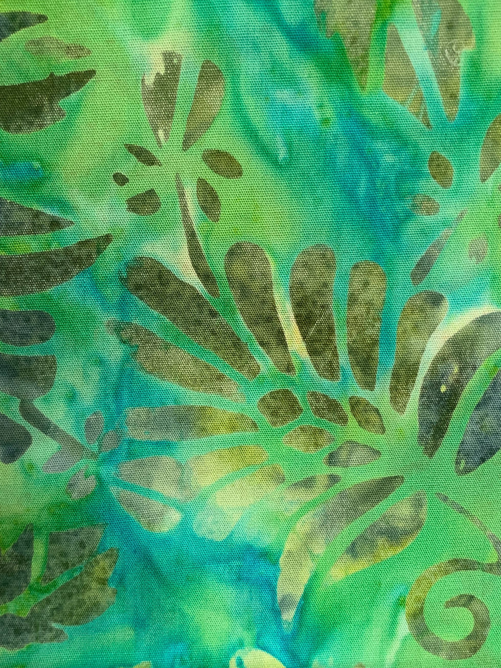 Thumbnail: Collection of Bali Batik Fat Quarters, 5 designs Greens / Blue