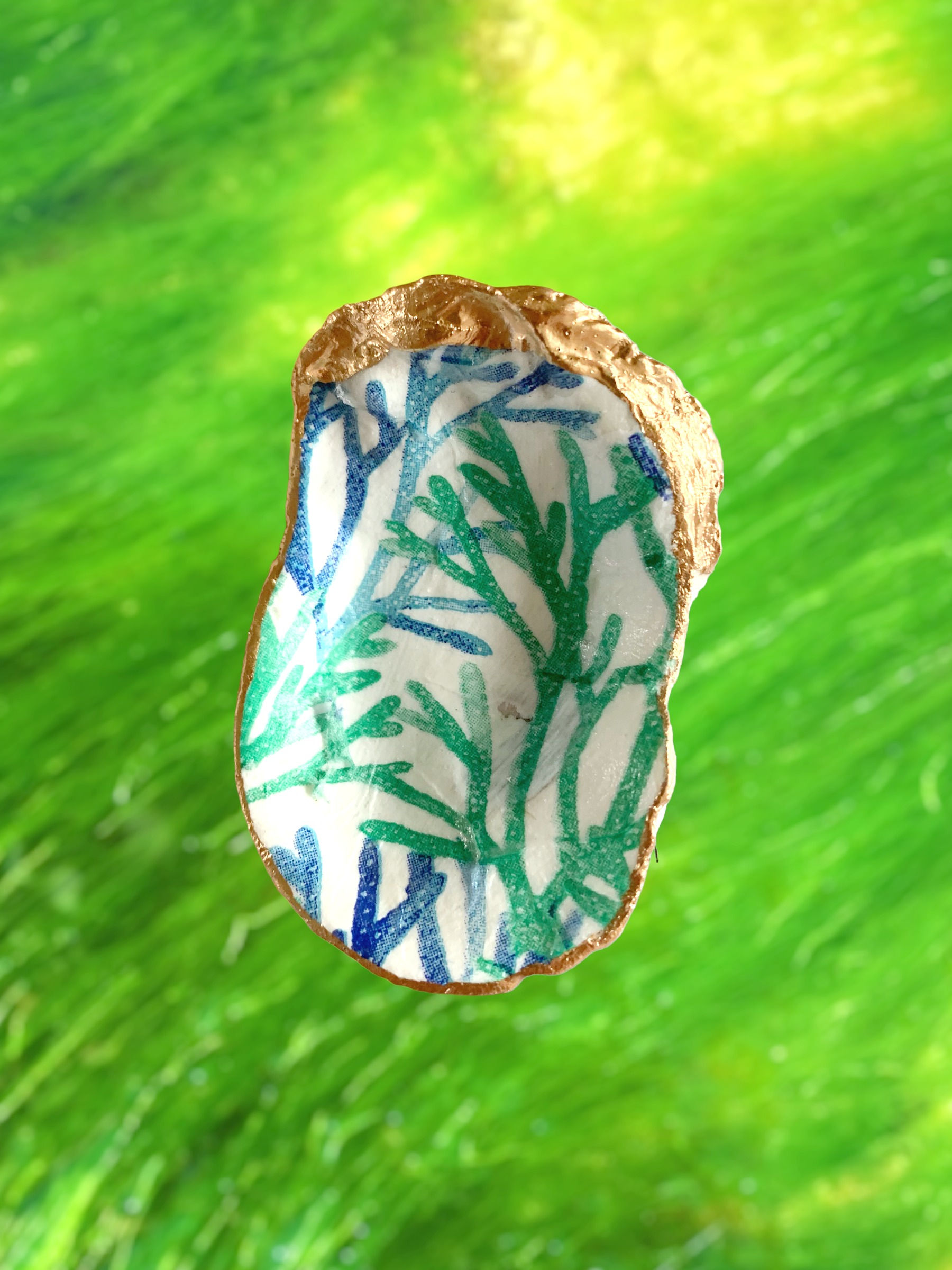 Serenity Shells, 'Underwater' Seaweed, hand decorated natural shell