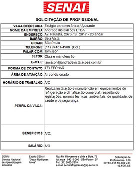 Estágio para mecânico ou Ajudante - Andrade instalações LTDA.jpg