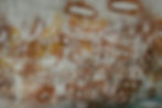 a photo of 'red hands cave' in blue mountains national park, an ancient aboriginal art piece which features handprints on a rock wall