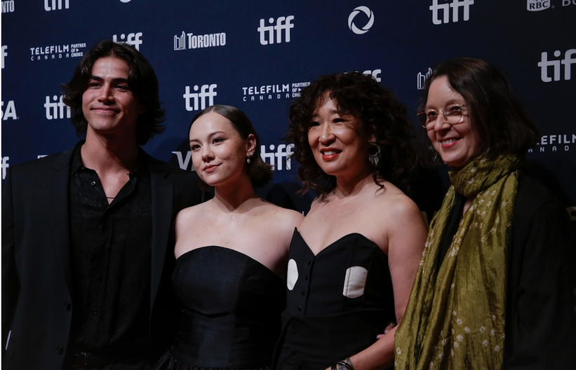 Joel Oulette, Keira Jang, Sandra Oh, and Ann Marie Fleming at the Toronto International Film Festival 2024