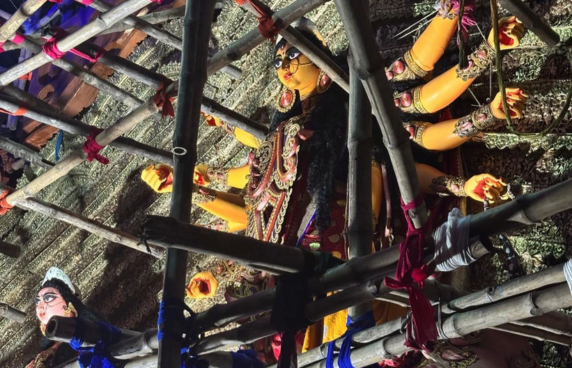 An idol sculpted to celebrate the Hindu festival 'Durga Pujo'.