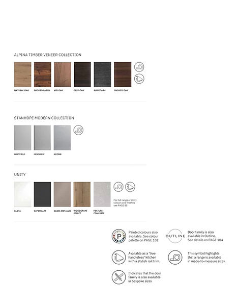 Surface material options: colors and textures