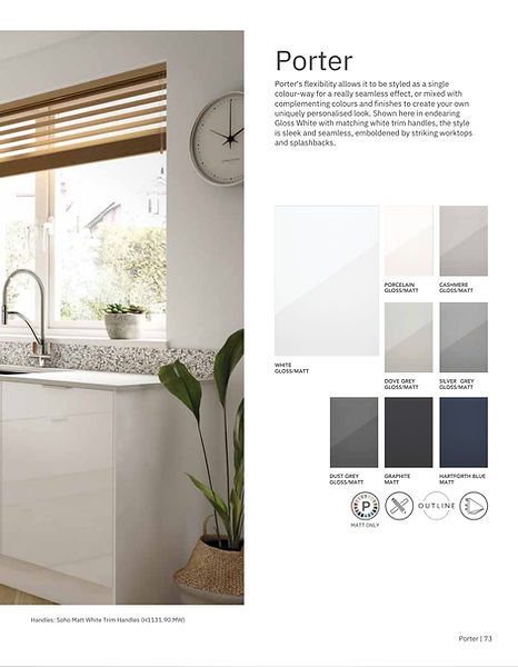 Porter kitchen: modern design, color options