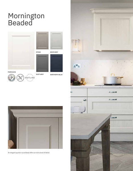 Mornington Beaded kitchen cabinets: color options and kitchen design