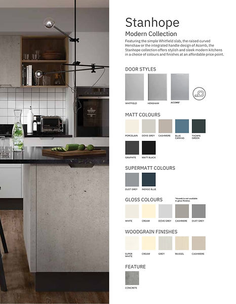 Stanhope kitchen brochure: modern kitchen designs and color options