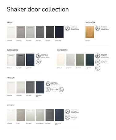 Shaker door collection: color palette