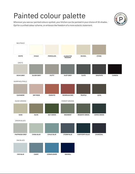 Painted colour palette: diverse paint color options