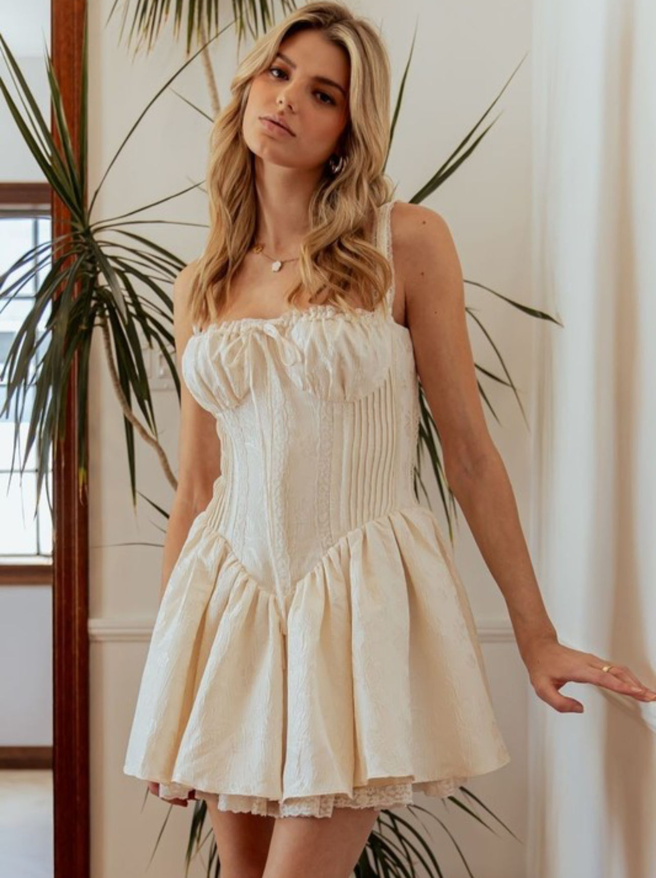 Vestido satin lace up