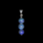 8mm blue lapis lazuli triple beaded pendant front view