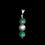 Thumbnail: 8mm green fuchsite and silver accented triple beaded pendant front view