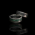 8mm .999 fine silver and black tourmaline inlay wedding band