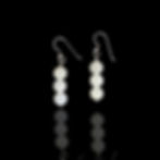 8mm white moonstone triple beaded drop earrings front view