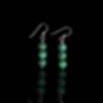 8mm green fuchsite triple beaded drop earrings front view