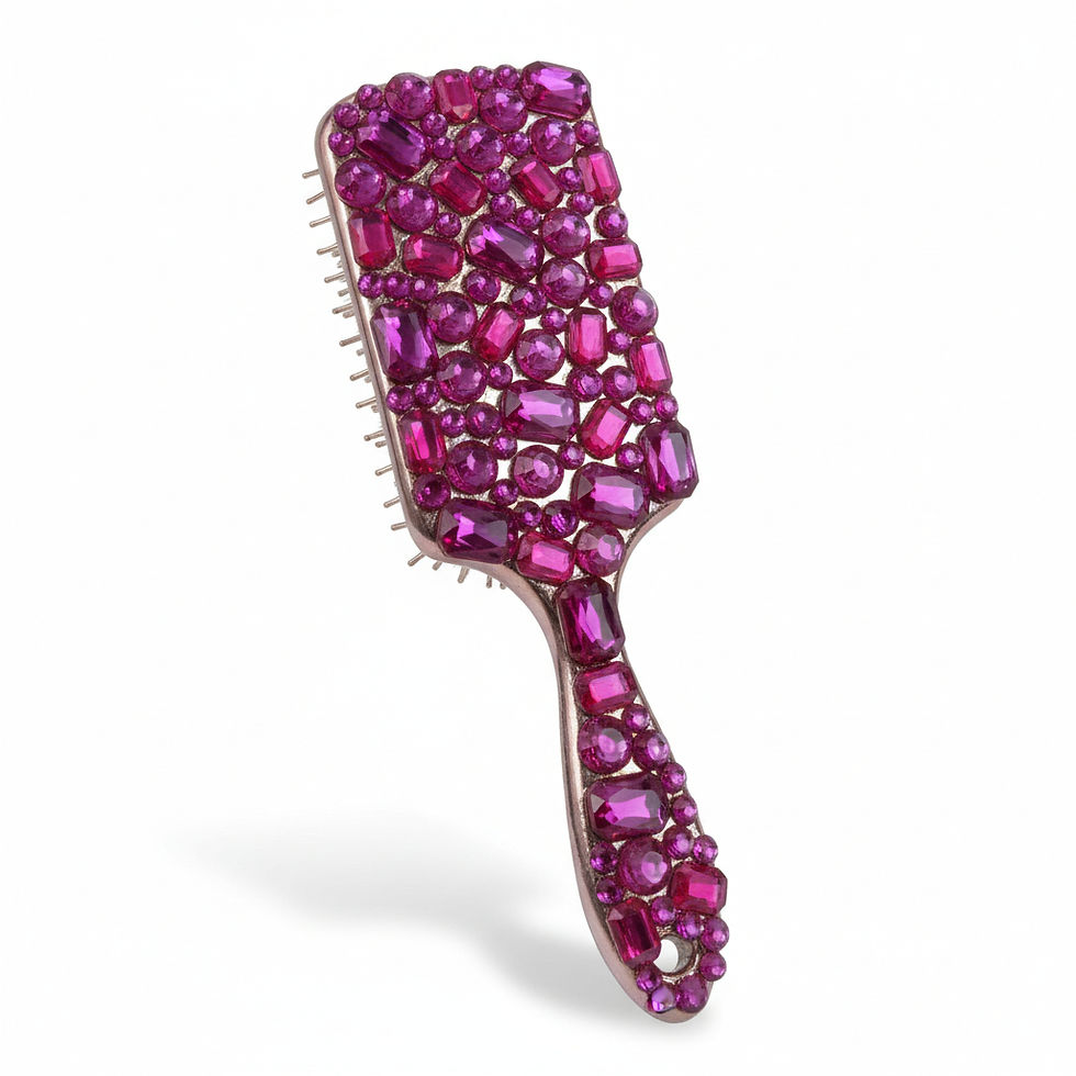 Thumbnail: LUXURY BEJEWELED BRISTLE PADDLE BRUSH