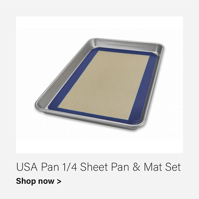 USA Pan Quarter Sheet Pan & Baking Mat Set Skip to the beginning of the images gallery USA Pan Quarter Sheet Pan & Baking Mat Set