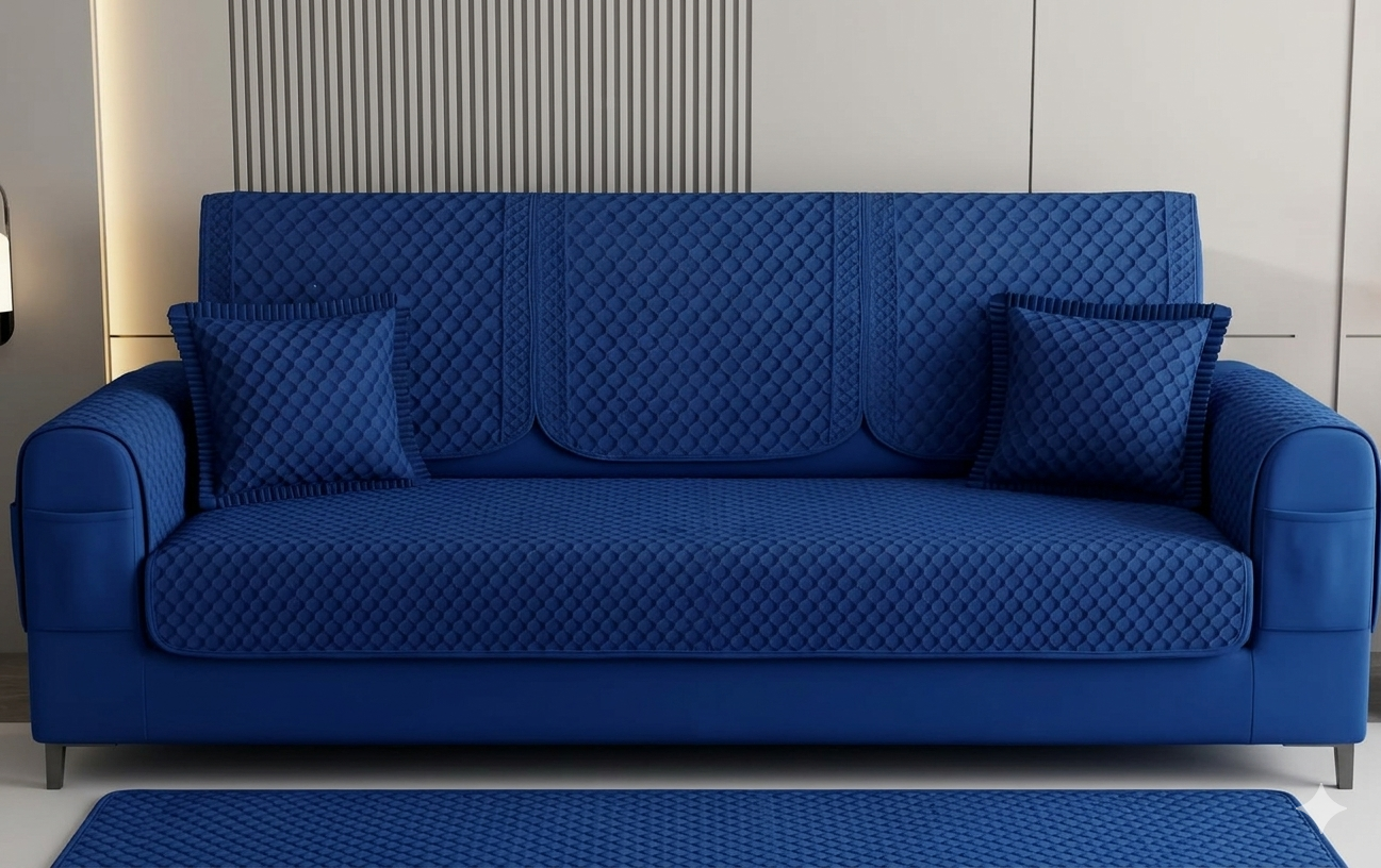 SOFA COVER SOFT VELEVT ,NAEVY BLU