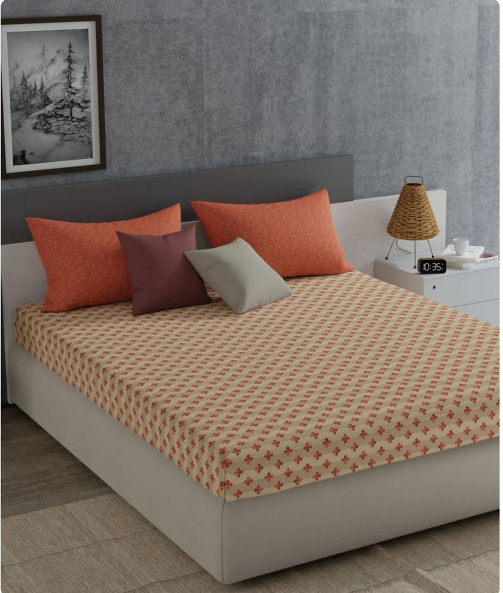 Thumbnail: Trident Everyday Bedsheet for Double Bed Cotton, Queen Size Bedsheet,