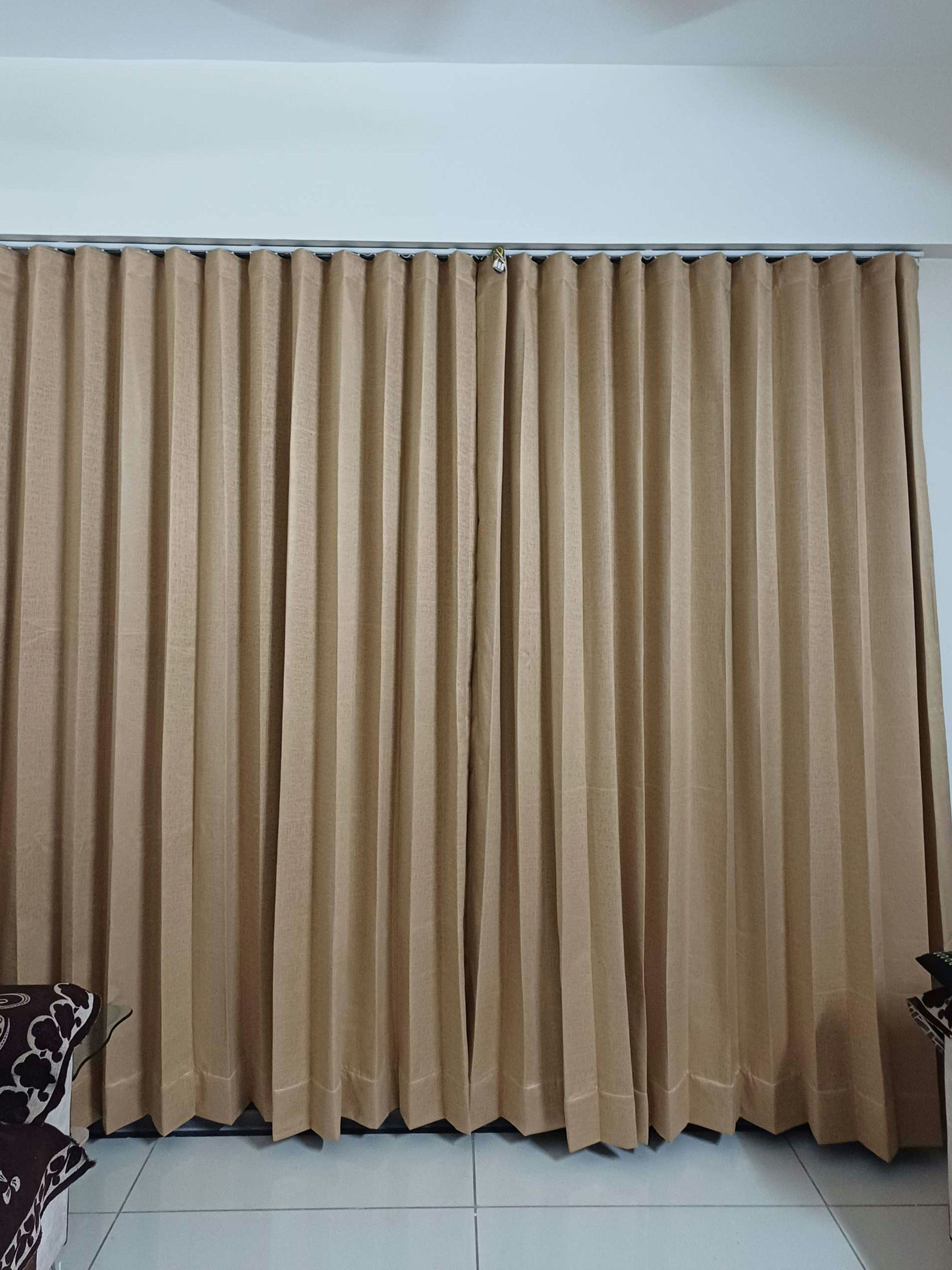 self design  with Blackout curtains 2.5x7  2 pc and customized 