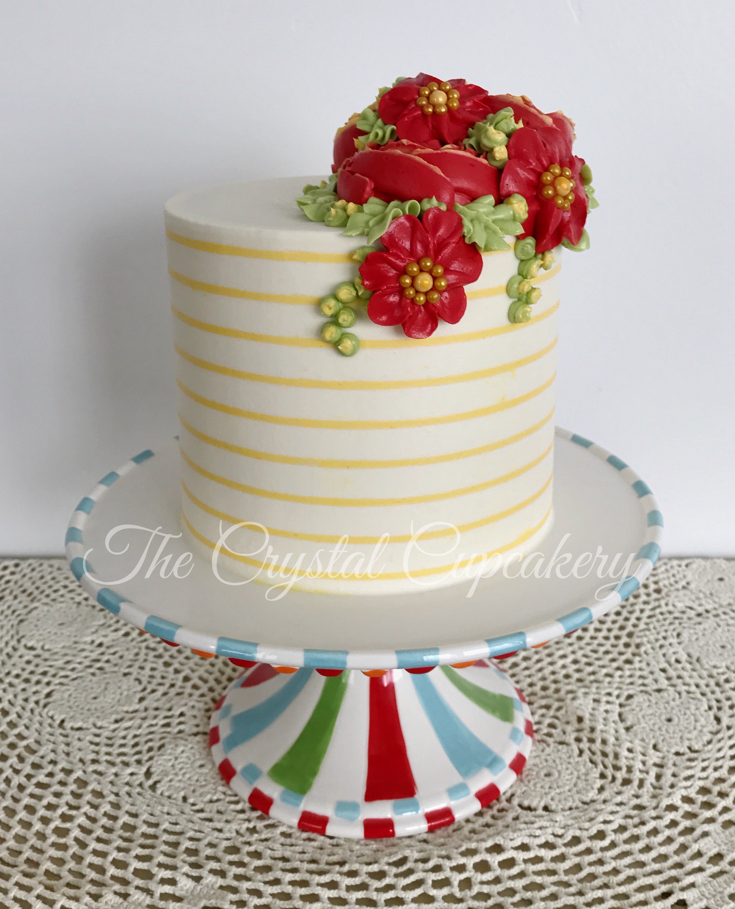 Buttercream stripes and flowers