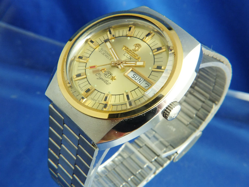Thumbnail: Tressa Lux Automatic Swiss Watch . Circa 1970s . NOS Cal AS 5206