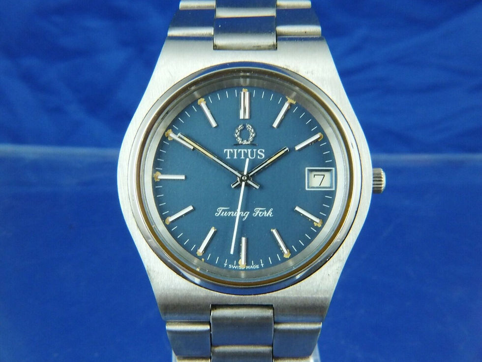 Thumbnail: Titus Tuning Fork Electronic F300Hz Watch Vintage Circa 1970s New Old Stock NOS
