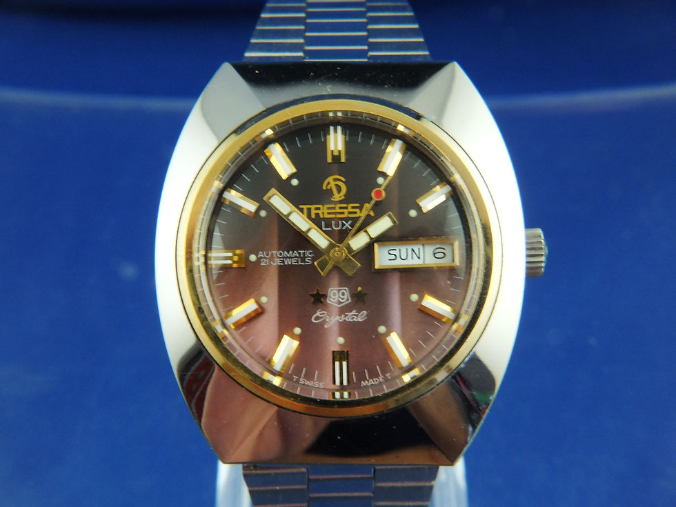 Thumbnail: Tressa Lux Automatic Swiss Watch . Circa 1970s . NOS Cal AS 5206
