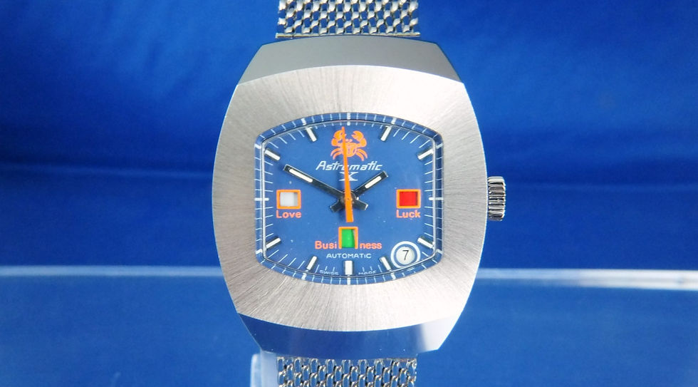 Thumbnail: Astromatic X Cancer Star Sign Automatic Watch .Circa 1970s , Swiss. Cal BF 158