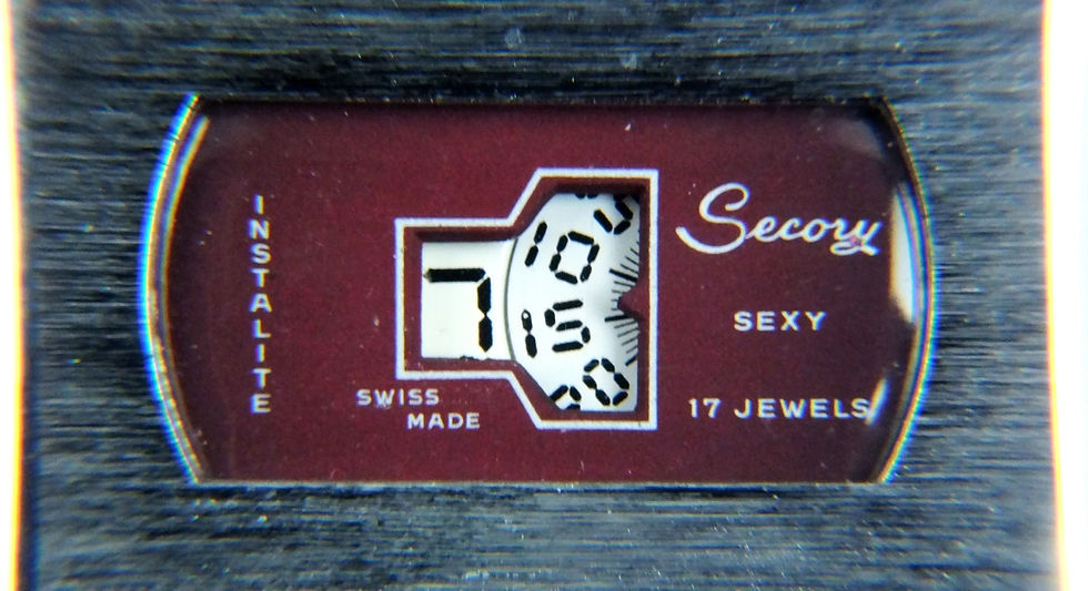 Thumbnail: Secory Sexy Swiss Instalite Jump Hour Watch . Circa 1970s . 17 Jewel