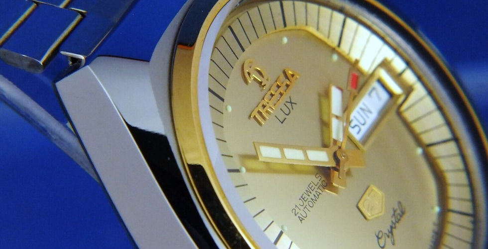 Thumbnail: Tressa Lux Automatic Swiss Watch . Circa 1970s . NOS Cal AS 5206-2