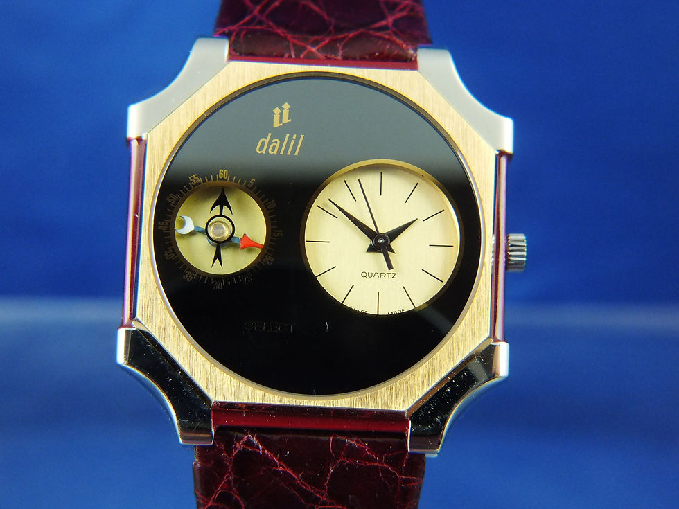 Thumbnail: Dalil Muslim Quartz Watch 1990s Vintage Swiss NOS New Old Stock Cal ESA 927.102