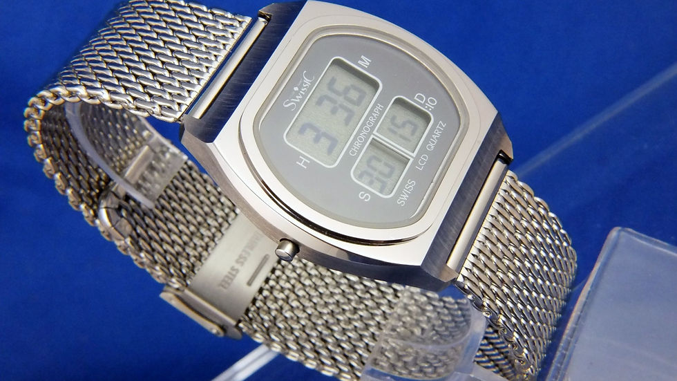 Thumbnail: Swissic Chronolympic Quartz LCD Digital Watch . Circa 1970s . ESA 934711 . NOS