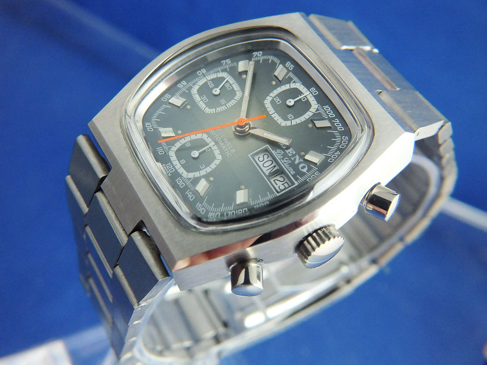 Thumbnail: Zeno Automatic Chronograph Watch Valjoux 7750 Watch NOS 1990S Vintage Rare