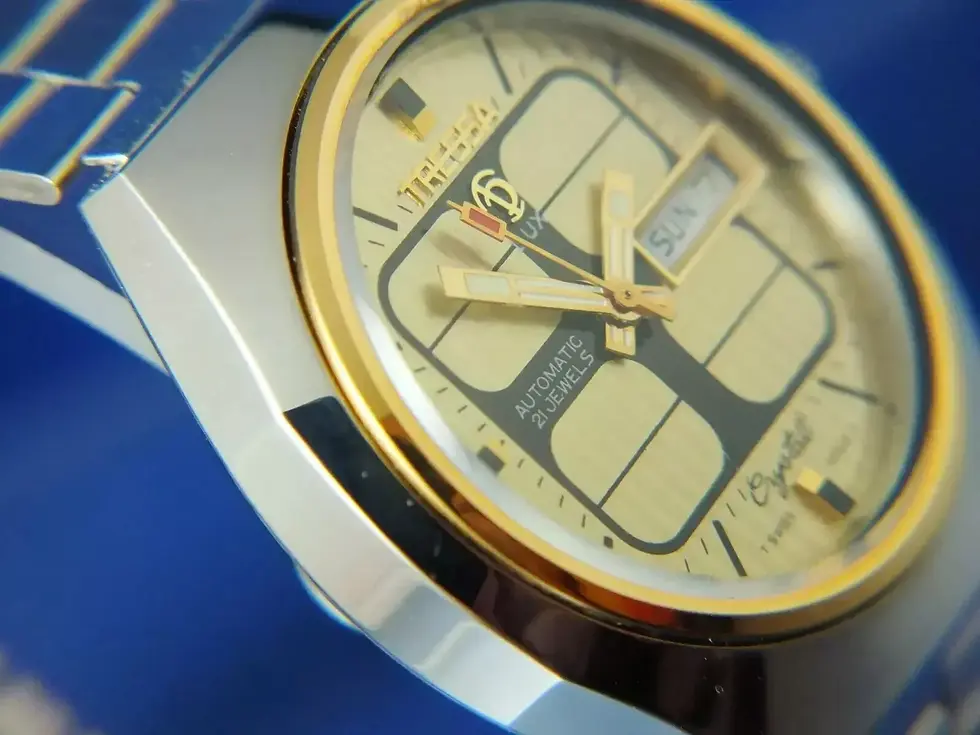 Thumbnail: Tressa Lux Automatic Swiss Watch . Circa 1970s . NOS Cal AS 5206