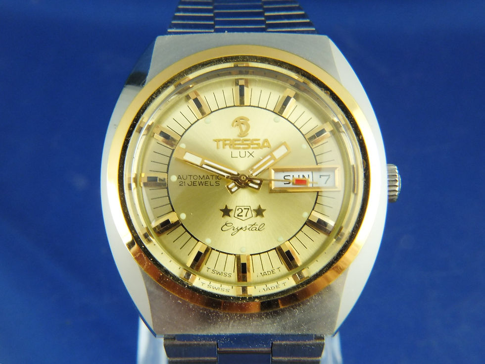 Thumbnail: Tressa Lux Automatic Swiss Watch . Circa 1970s . NOS Cal AS 5206