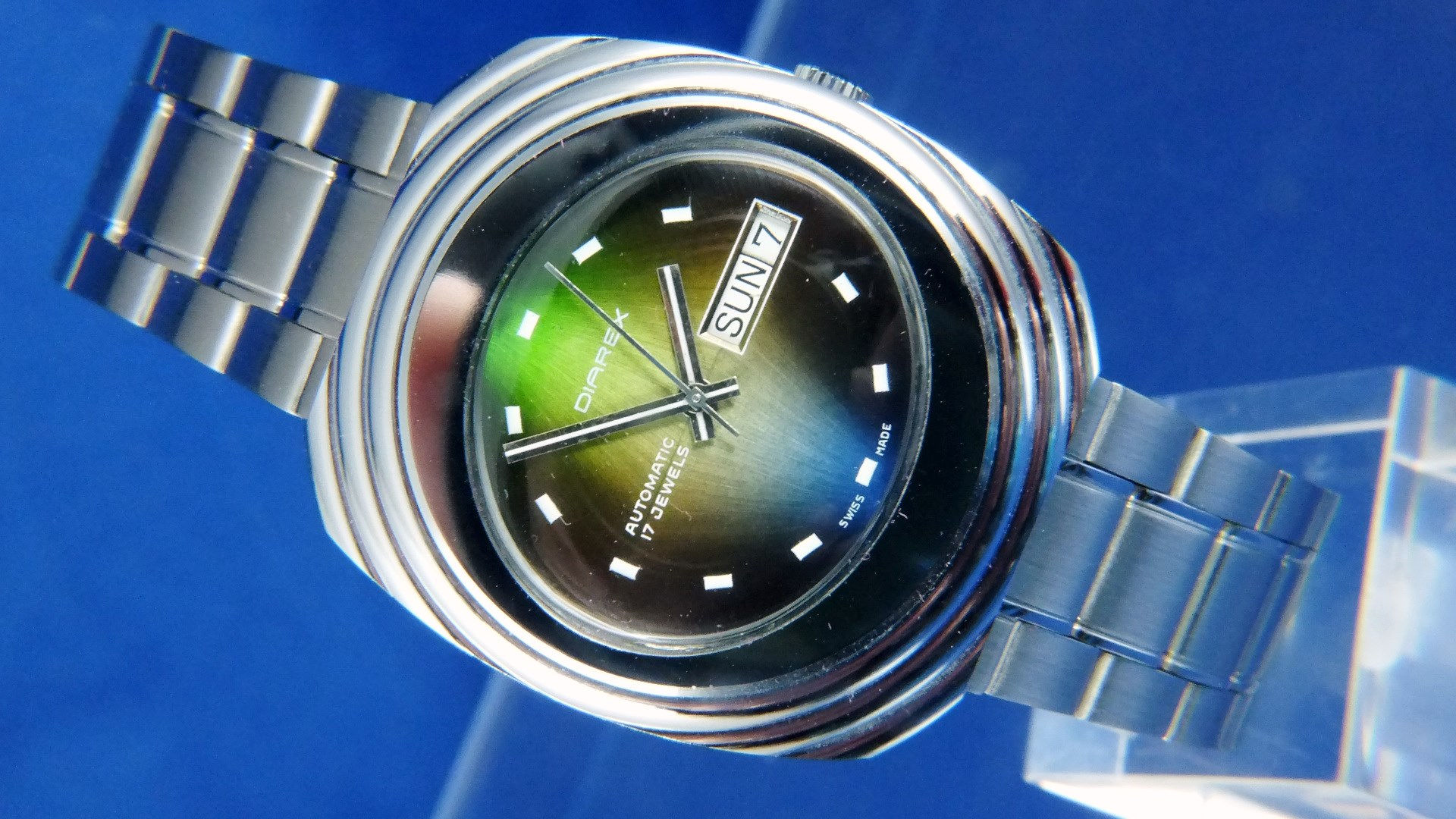 Diarex Automatic Swiss Mens Watch , Circa 1970s . Cal ETA 2789 . Stunning Dial