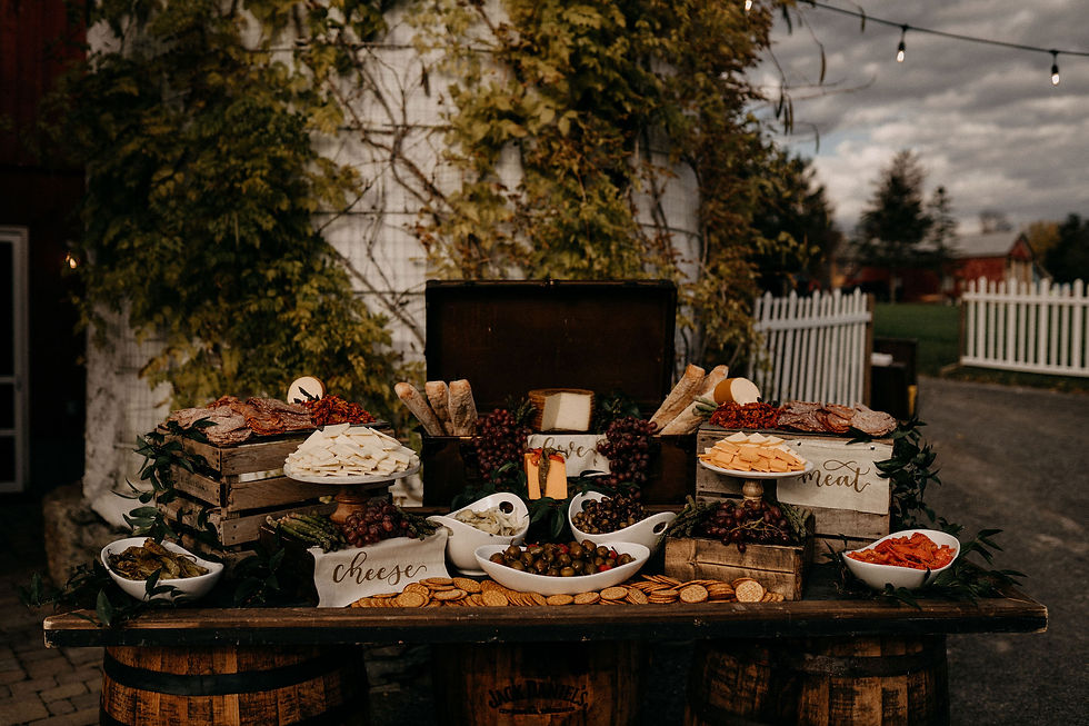 Charcuterie Wedding Display: Warm & Rustic Styled Shoot at Hayloft in the Arch captured by Tracy Jade Photography featured on Pretty Little Vintage Co.