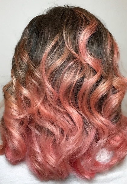 Baby Pink Balayage Haircolor