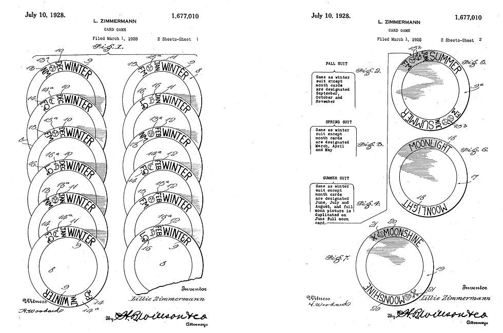 Diagrams for the cards from the patent