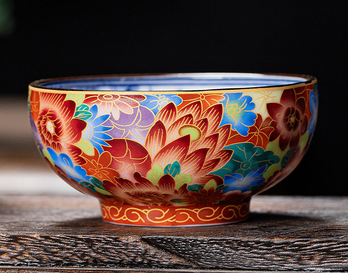 Пиала "Цветы" Цзиндэчжэньский Фарфор, 165 Мл