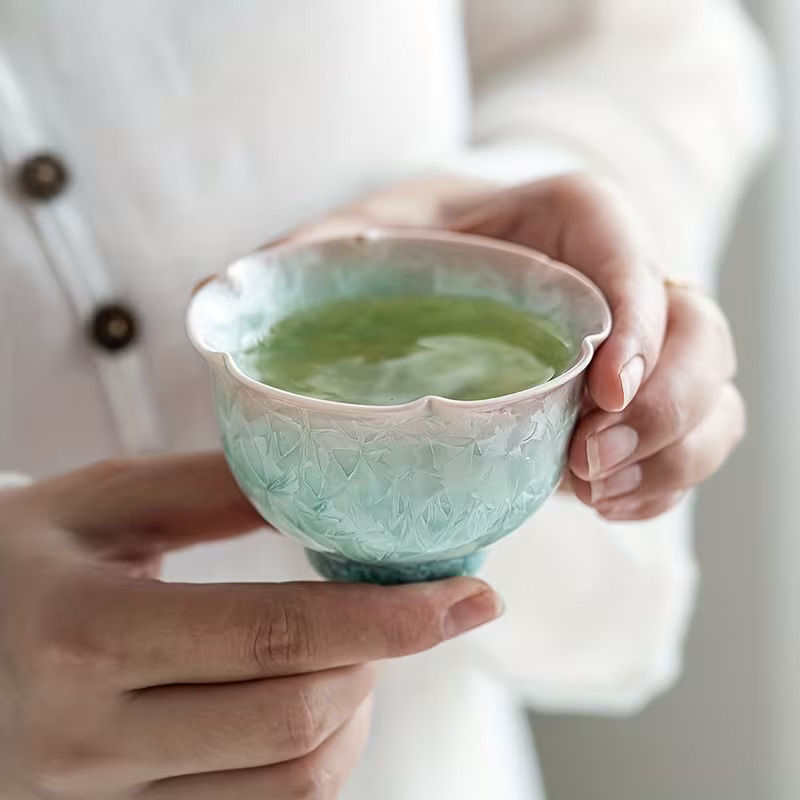Миниатюра: Пиала с кристаллической глазурью (snowflake glaze), 110 ml