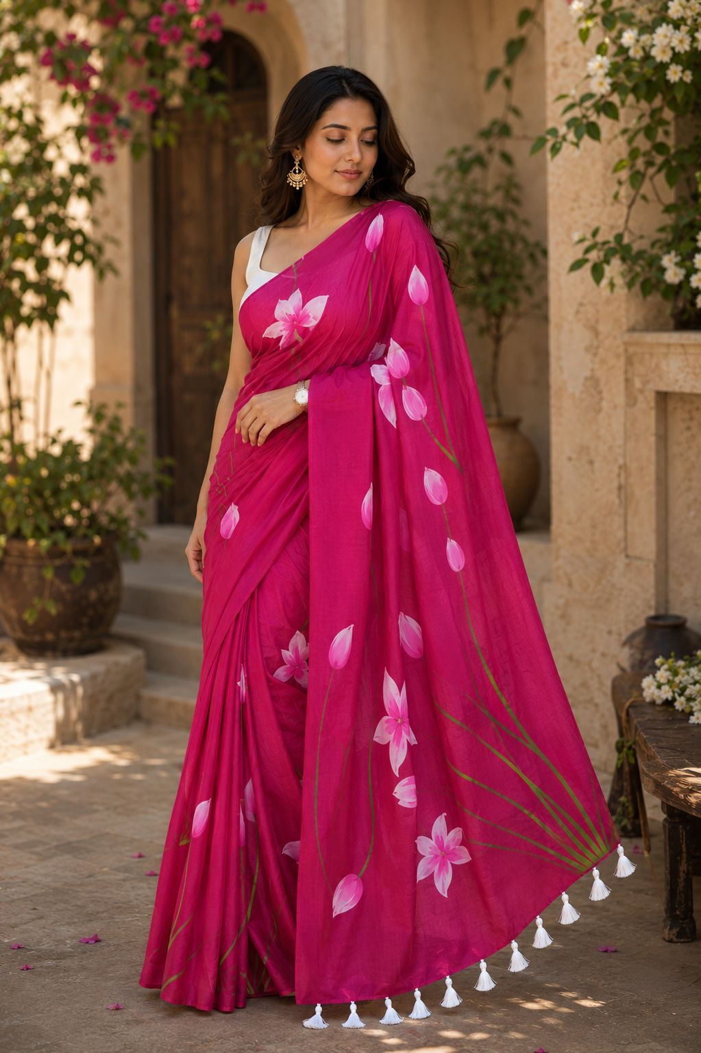 Kiara Bloom Khadi Cotton Saree