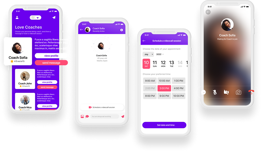 coach feature page app screenshots