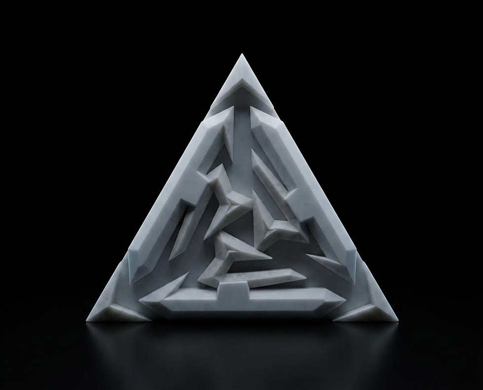 Intricate geometric triangle logo for martial arts training