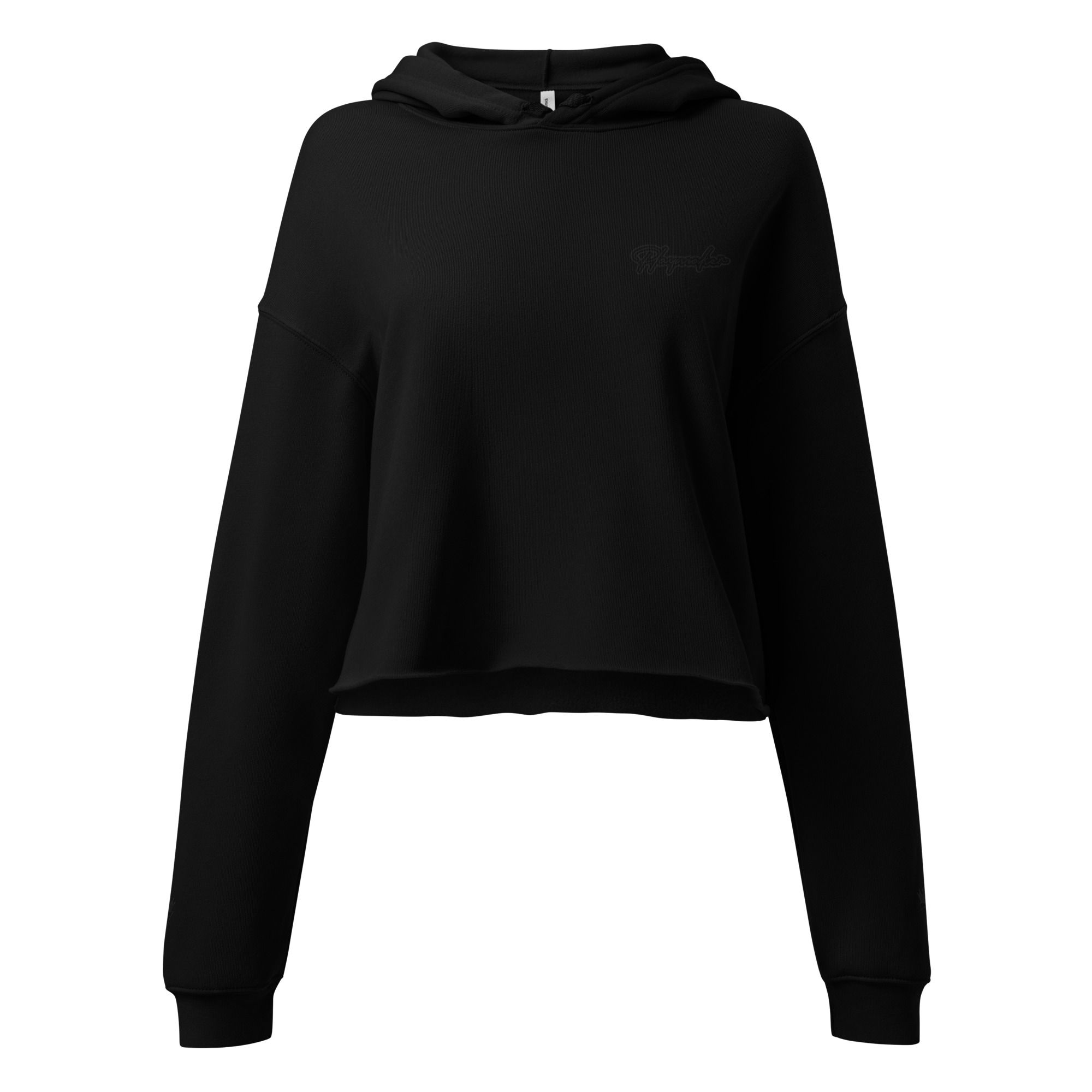 Playmaker Crop Hoodie Black on Black Colorway