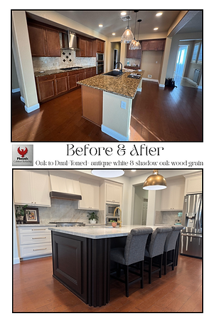oak to Dual-toned island antique white - shadow oak .png